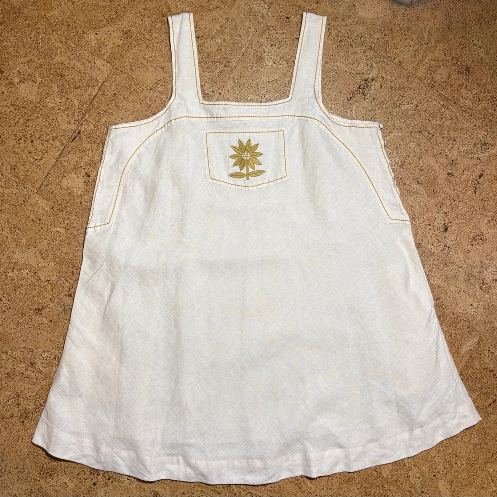 Christy Dawn The Khadia 100% Linen Floral Embroidery Dress NWOT In Cream Sz XL - Picture 10 of 15